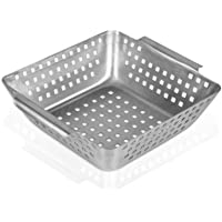 GOURMEO cesta de verdura para barbacoa de acero inoxidable | rejilla para barbacoa- cestillo freidor- cesta para…